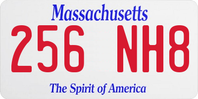 MA license plate 256NH8