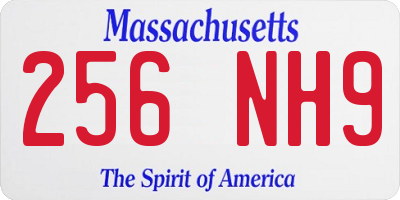 MA license plate 256NH9
