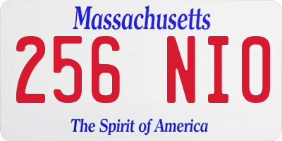 MA license plate 256NI0