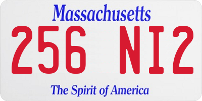MA license plate 256NI2