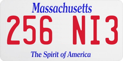 MA license plate 256NI3