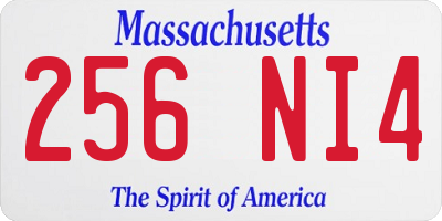 MA license plate 256NI4