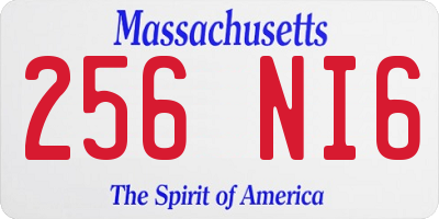 MA license plate 256NI6
