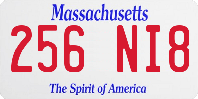 MA license plate 256NI8