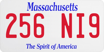 MA license plate 256NI9