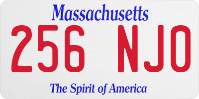 MA license plate 256NJ0