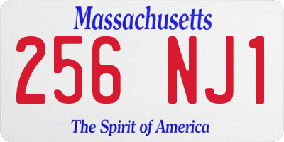 MA license plate 256NJ1