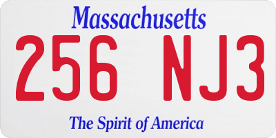 MA license plate 256NJ3