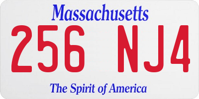 MA license plate 256NJ4