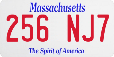 MA license plate 256NJ7