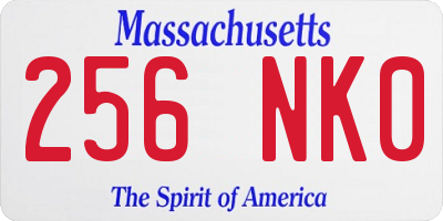 MA license plate 256NK0