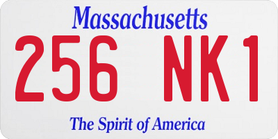 MA license plate 256NK1