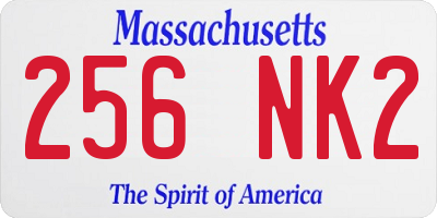 MA license plate 256NK2