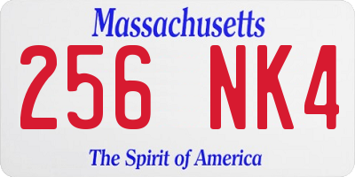 MA license plate 256NK4