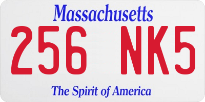 MA license plate 256NK5