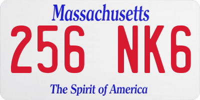 MA license plate 256NK6
