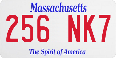 MA license plate 256NK7
