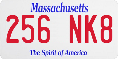 MA license plate 256NK8