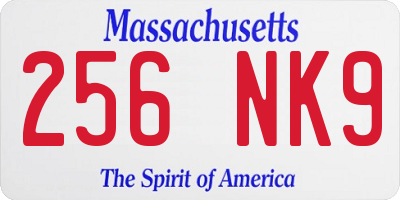 MA license plate 256NK9