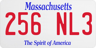 MA license plate 256NL3