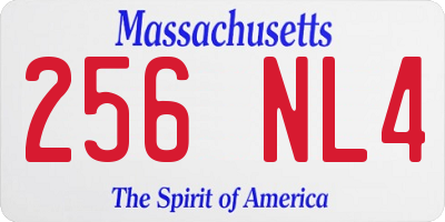MA license plate 256NL4