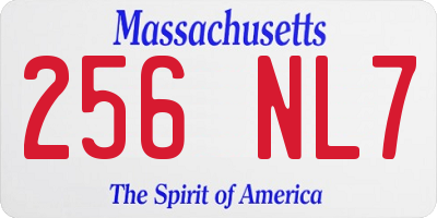 MA license plate 256NL7