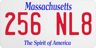 MA license plate 256NL8
