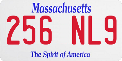 MA license plate 256NL9