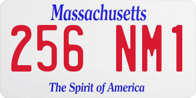 MA license plate 256NM1