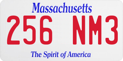 MA license plate 256NM3