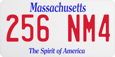 MA license plate 256NM4
