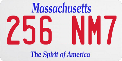 MA license plate 256NM7