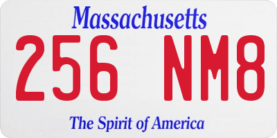 MA license plate 256NM8