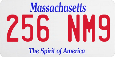 MA license plate 256NM9