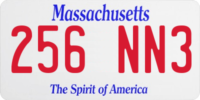 MA license plate 256NN3