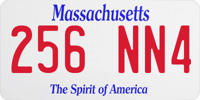 MA license plate 256NN4