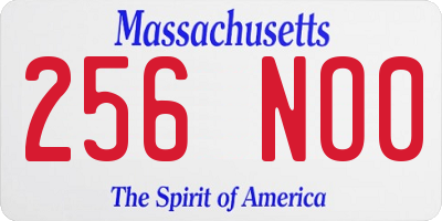 MA license plate 256NO0