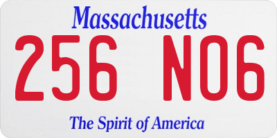 MA license plate 256NO6