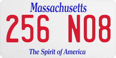 MA license plate 256NO8
