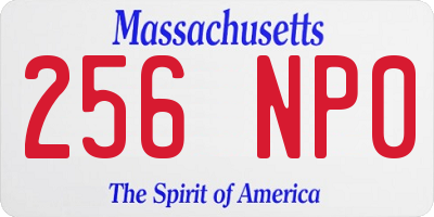 MA license plate 256NP0