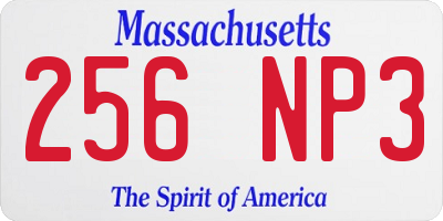MA license plate 256NP3