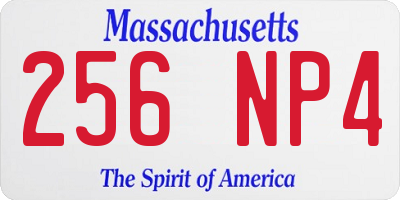 MA license plate 256NP4