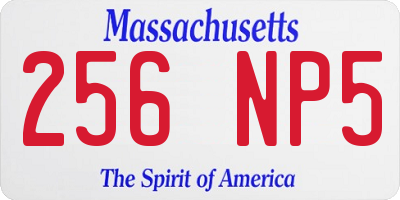 MA license plate 256NP5
