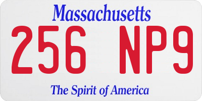 MA license plate 256NP9