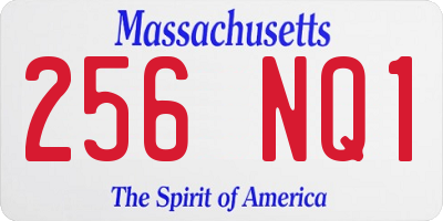 MA license plate 256NQ1