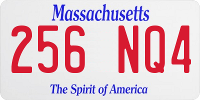 MA license plate 256NQ4