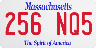 MA license plate 256NQ5