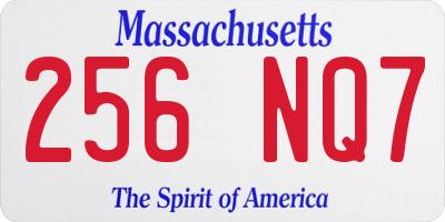 MA license plate 256NQ7