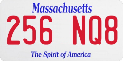 MA license plate 256NQ8