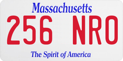 MA license plate 256NR0